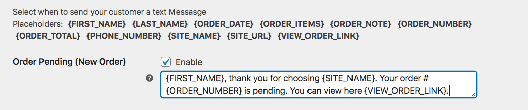 Screenshot for Enabling Customer Template Notifications